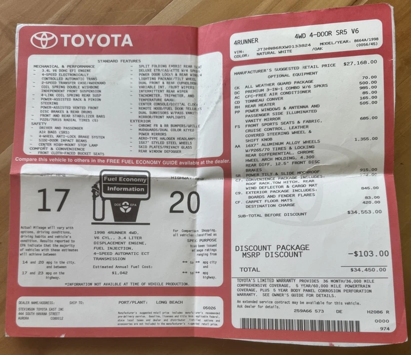 1998 Toyota 4Runner 3rd Gen - Image 8 of 8
