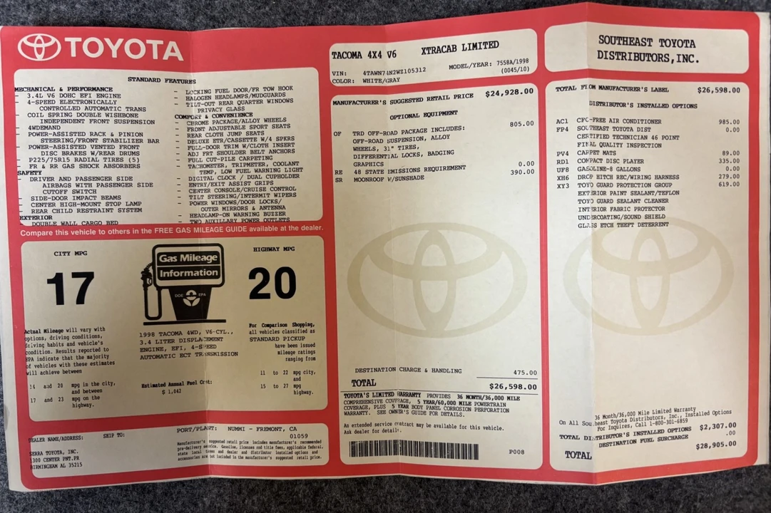 1998 Toyota Tacoma 1st Gen - Image 8 of 9