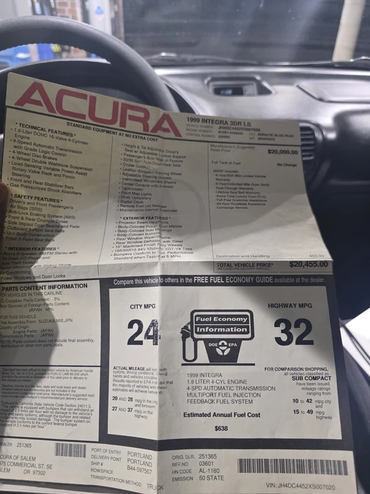 1999 Acura Integra 3rd Gen - Image 11 of 20