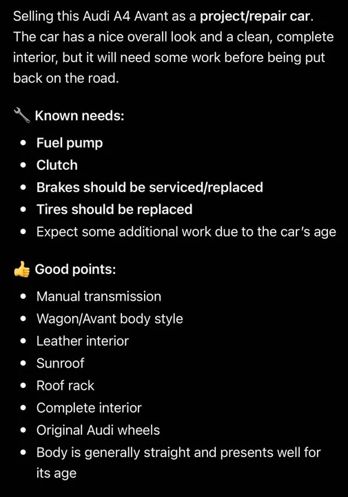 1999 Audi B5 A4 - Image 6 of 6