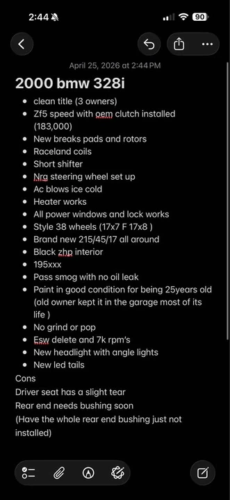 1999 BMW E46 3 Series - Image 2 of 6