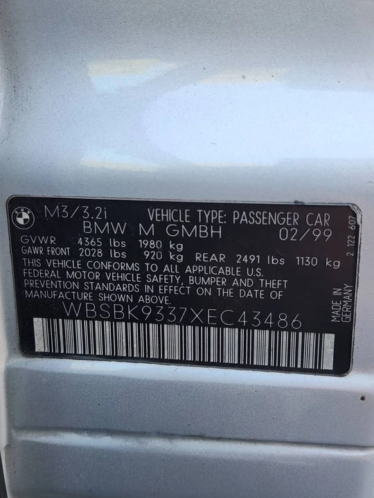 1999 BMW E36 M3 - Image 13 of 22