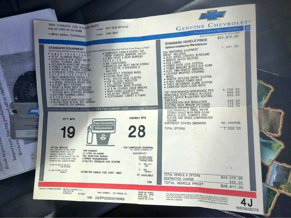 1999 Chevrolet Camaro SS 4th Gen - Image 8 of 8