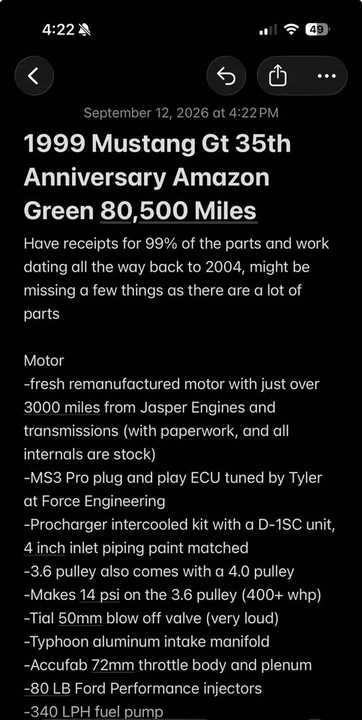 1999 Ford SN95 Mustang - Image 12 of 14