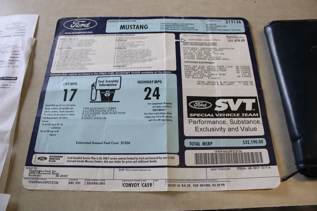 1999 Ford SN95 Mustang Cobra - Image 26 of 31