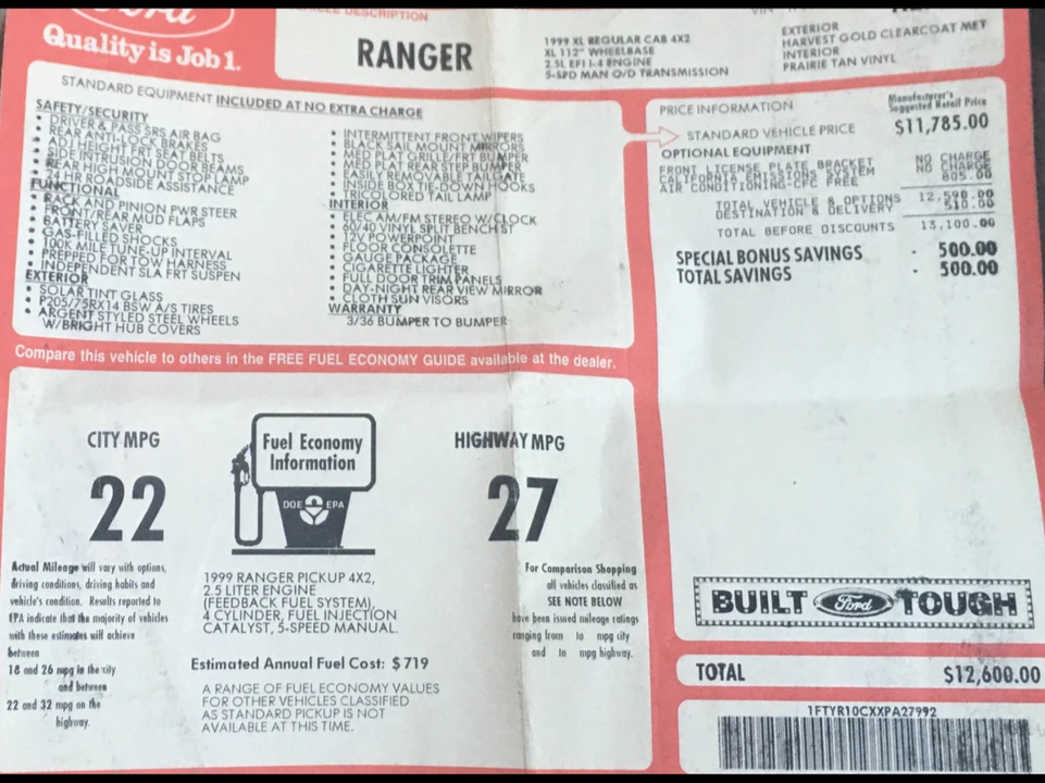 1999 Ford Ranger 2nd Gen - Image 10 of 13