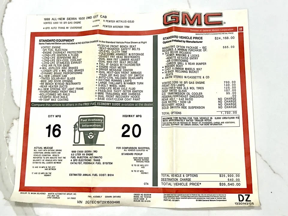 1999 GMC Sierra 1st Gen - Image 19 of 20