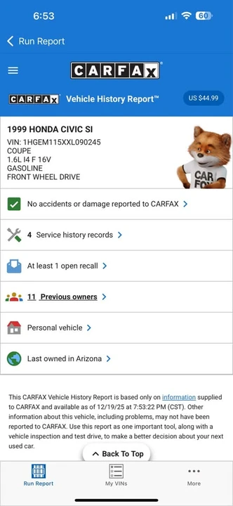 1999 Honda EM1 Civic Si - Image 15 of 16
