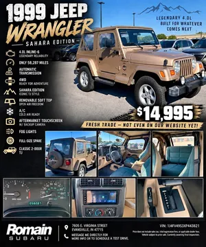 1999 Jeep Wrangler Sahara Sport Utility 2D