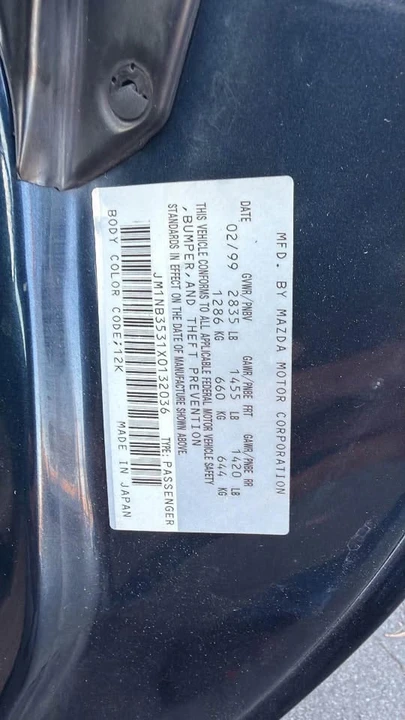 1999 Mazda NB MX-5 Miata - Image 7 of 7