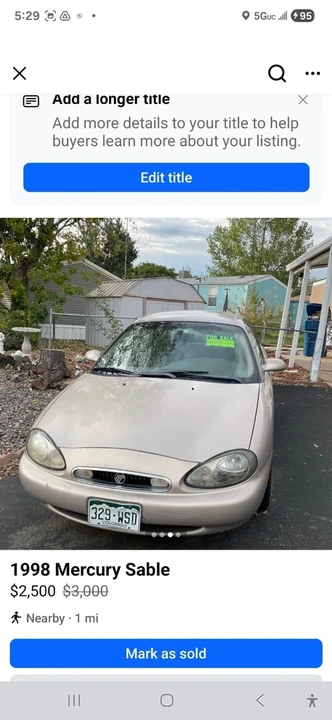 1999 Mercury Sable - Image 2 of 4