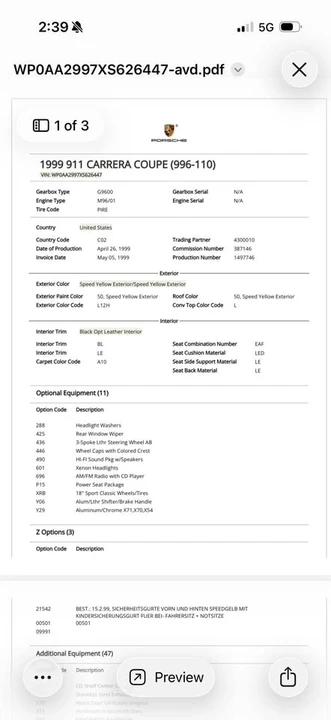 1999 Porsche 996 Carrera - Image 15 of 16