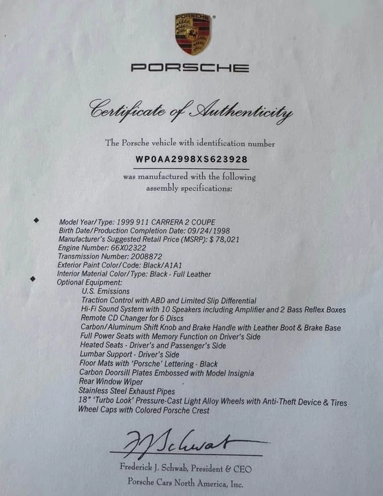 1999 Porsche 996 Carrera - Image 16 of 17