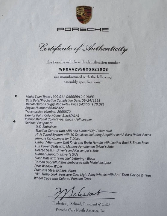 1999 Porsche 996 Carrera - Image 16 of 17
