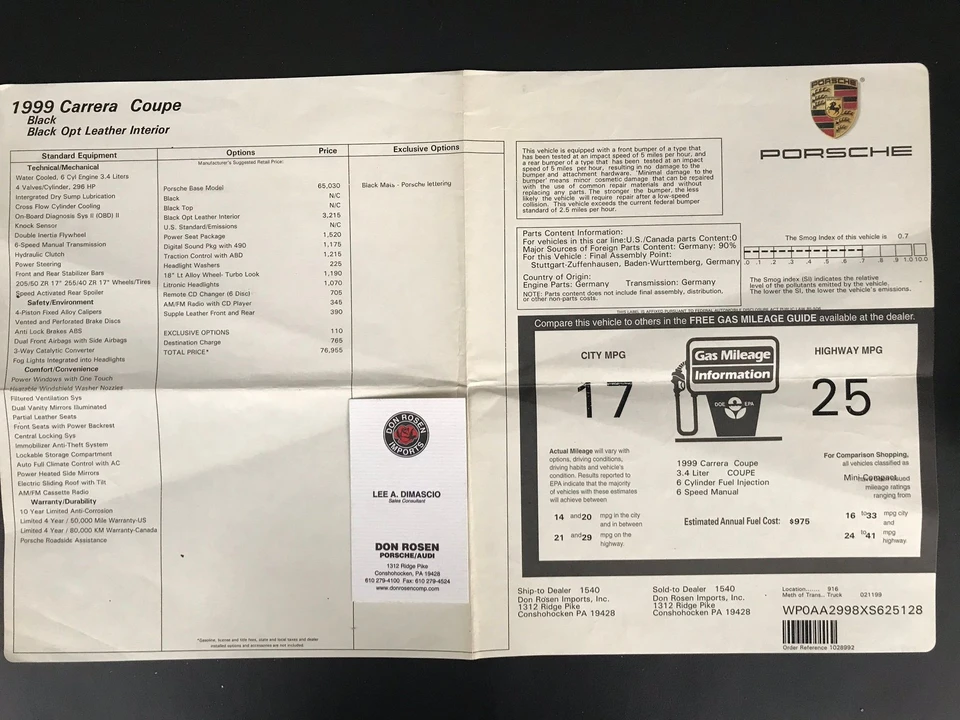 1999 Porsche 996 Carrera - Image 5 of 6
