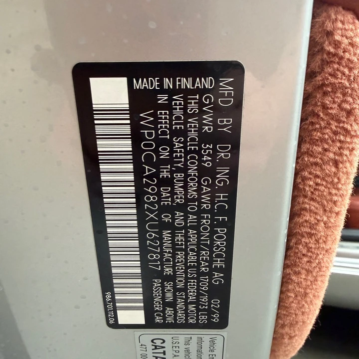1999 Porsche 986 Boxster - Image 18 of 18