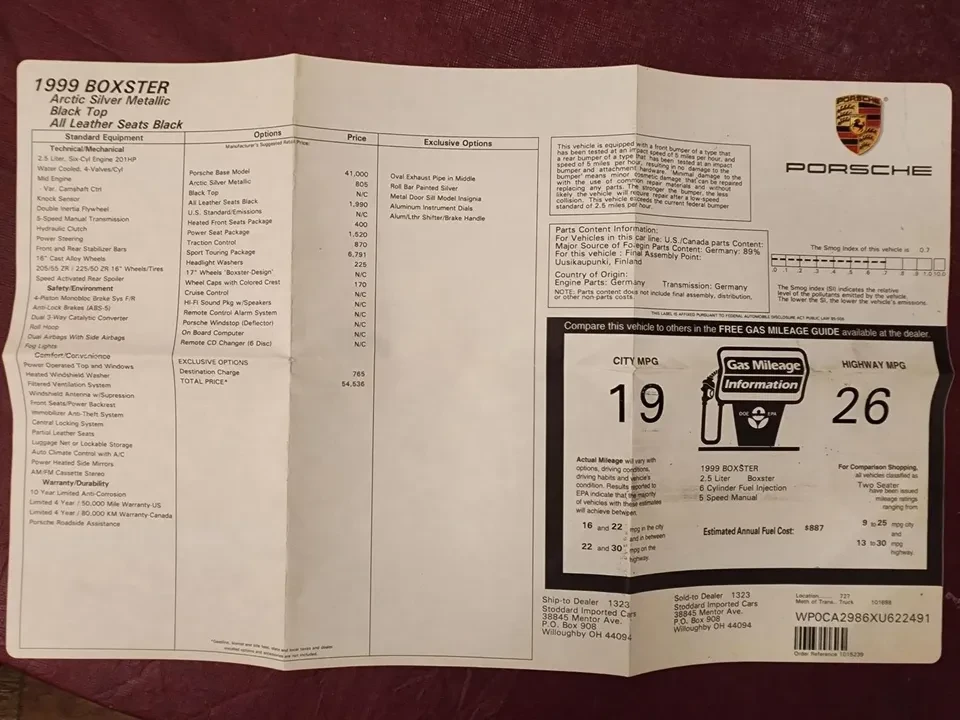 1999 Porsche 986 Boxster - Image 19 of 20