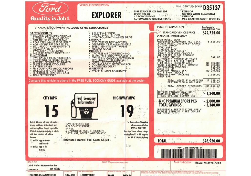1998 Ford Explorer 2nd Gen - Image 8 of 8