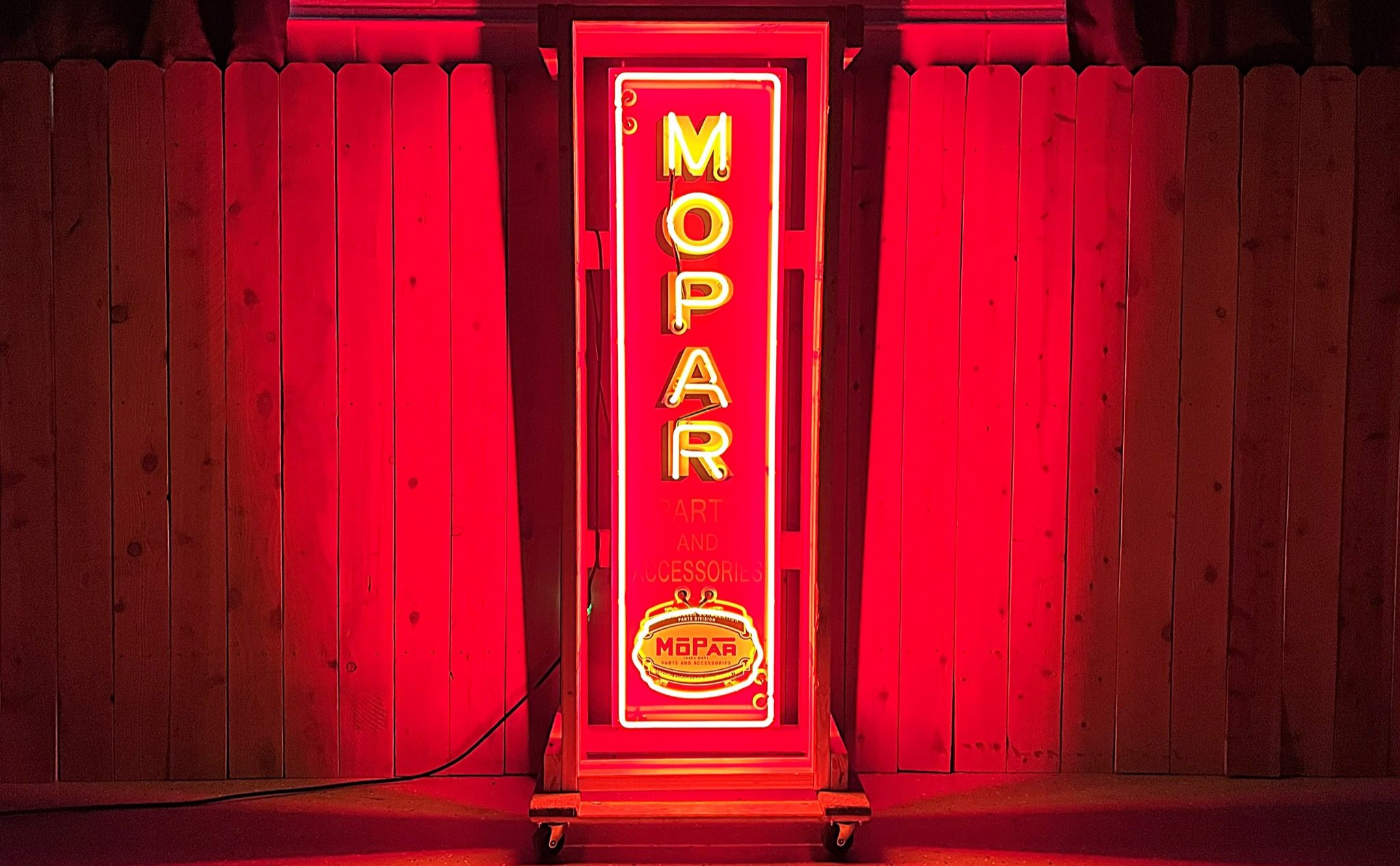 Neon Mopar Parts and Accessories Sign