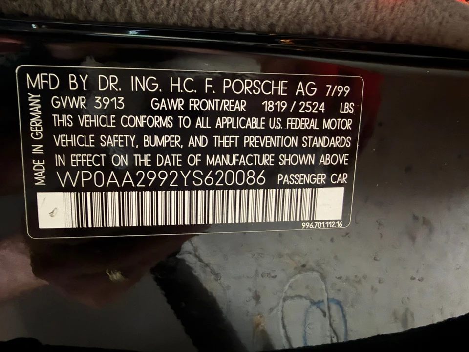 2000 Porsche 996 Carrera - Image 20 of 20