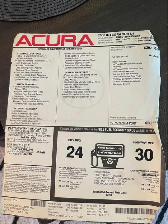 2000 Acura Integra 3rd Gen - Image 13 of 15