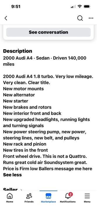 2000 Audi B5 A4 - Image 6 of 6