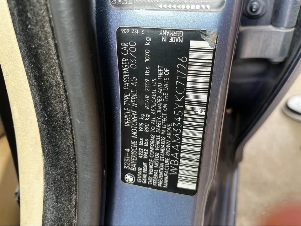 2000 BMW E46 3 Series - Image 9 of 9