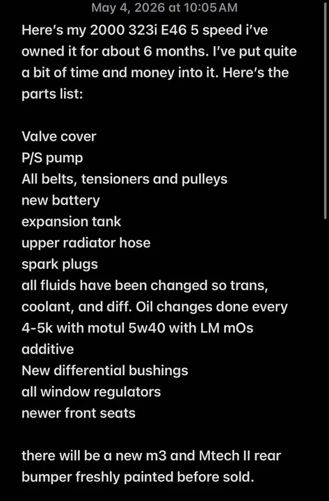2000 BMW E46 3 Series - Image 2 of 6