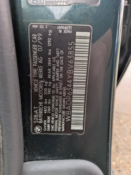 2000 BMW E39 5 Series - Image 12 of 17