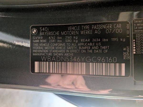 2000 BMW E39 540i - Image 18 of 18