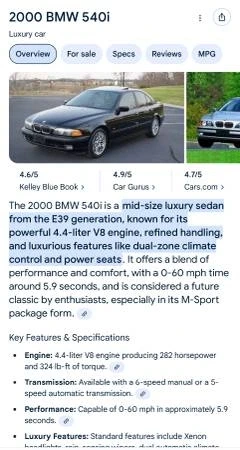 2000 BMW E39 540i - Image 8 of 8
