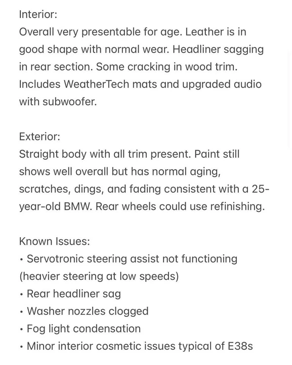 2000 BMW E38 7 Series - Image 19 of 20