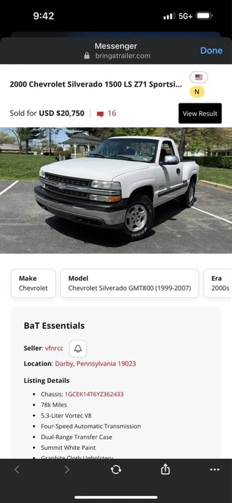 2000 Chevrolet Silverado 1st Gen - Image 19 of 20
