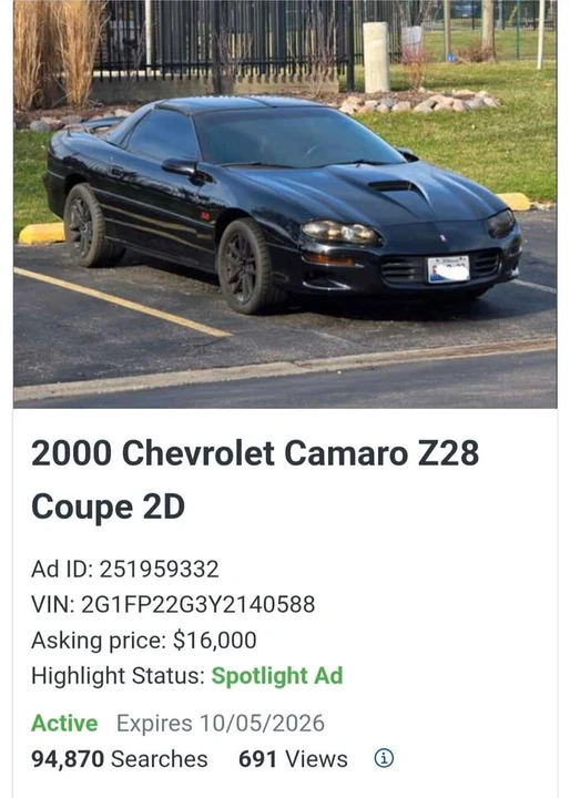 2000 Chevrolet Camaro SS 4th Gen - Image 4 of 20