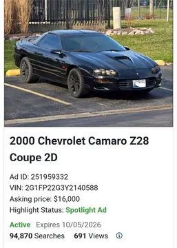 2000 Chevrolet Camaro SS Coupe 2D