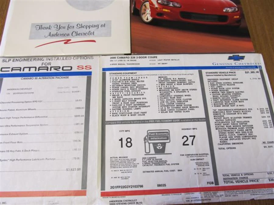 2000 Chevrolet Camaro SS 4th Gen - Image 6 of 9