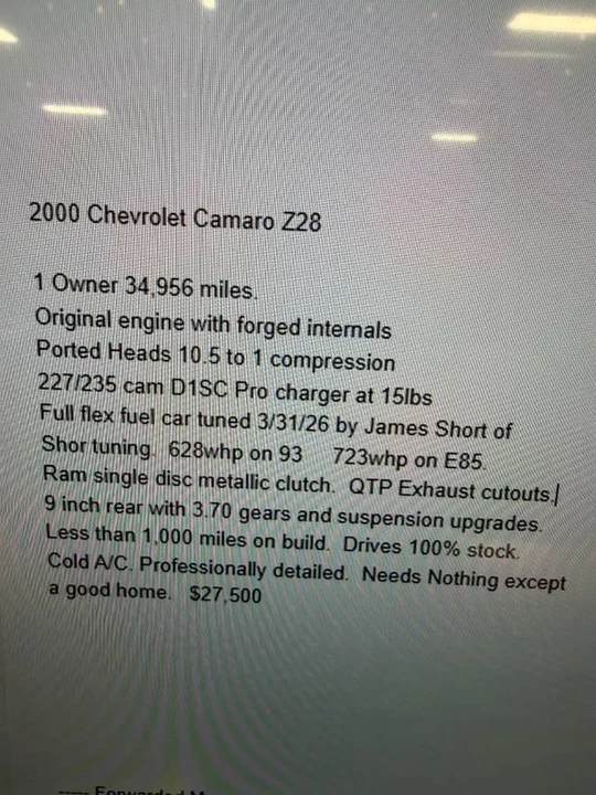 2000 Chevrolet Camaro Z28 4th Gen - Image 2 of 8