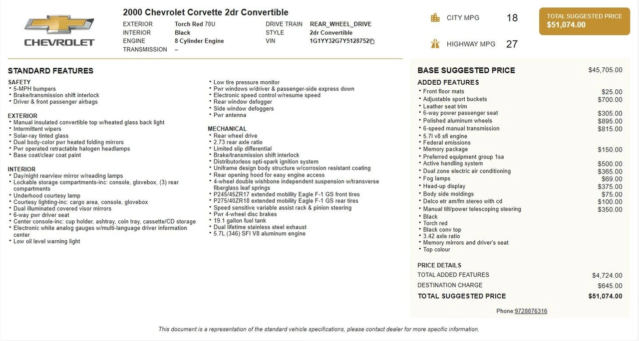 2000 Chevrolet Corvette C5 - Image 6 of 31