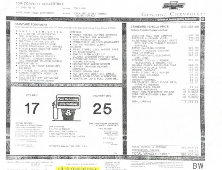 2000 Chevrolet Corvette C5 - Image 18 of 20