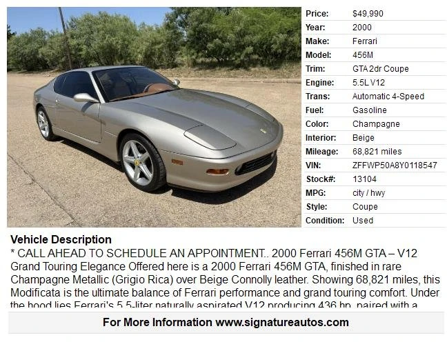 2000 Ferrari 456M GT - Image 2 of 20