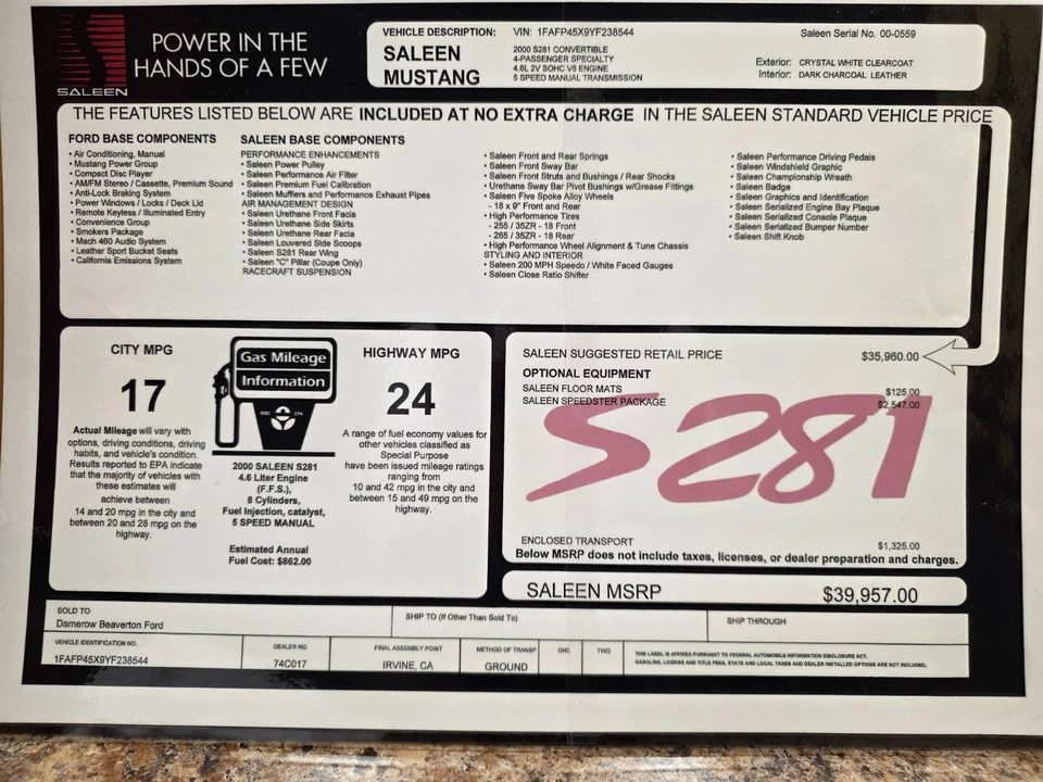 2000 Ford SN95 Mustang - Image 21 of 21