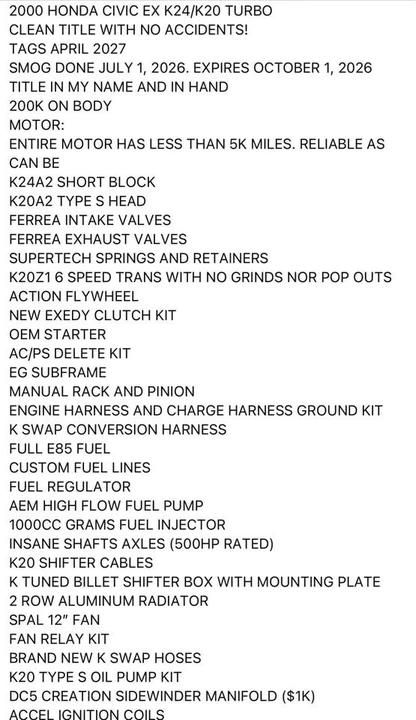 2000 Honda EK Civic - Image 19 of 20