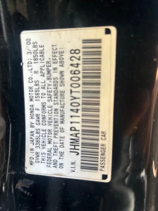 2000 Honda AP1 S2000 - Image 10 of 10