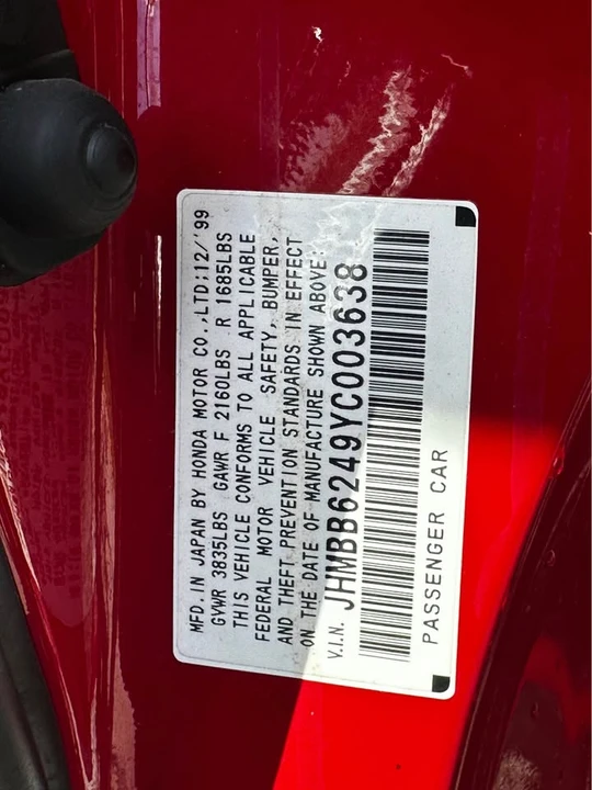2000 Honda Prelude 5th Gen - Image 13 of 13