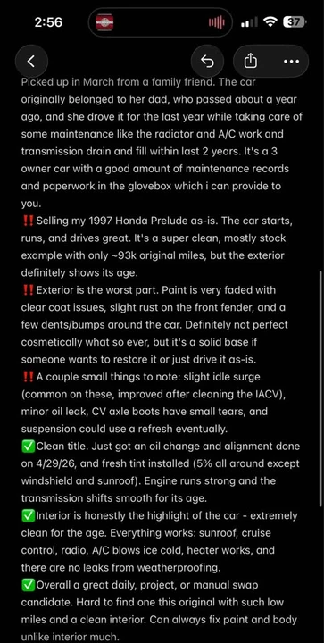 2000 Honda Prelude 5th Gen - Image 9 of 11
