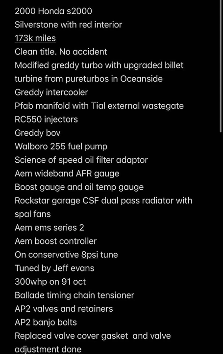 2000 Honda AP1 S2000 - Image 6 of 8