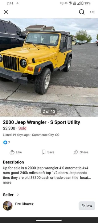 2000 Jeep TJ Wrangler - Image 2 of 9