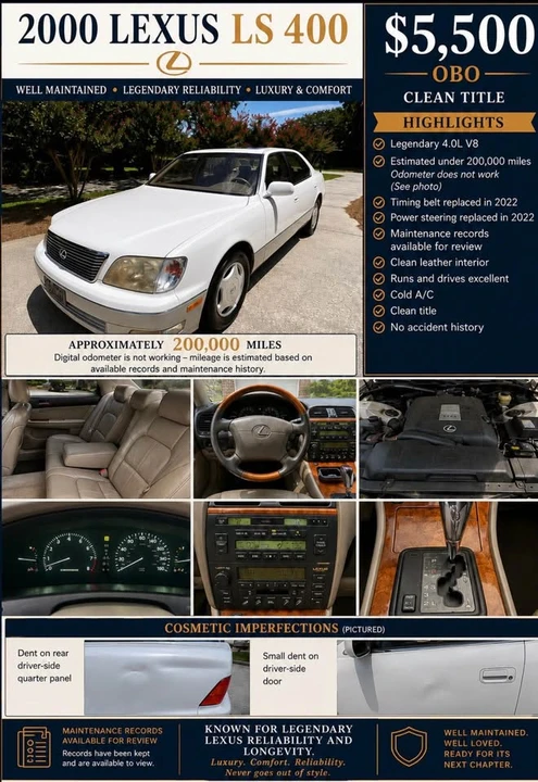 2000 Lexus LS 2nd Gen - Image 2 of 13