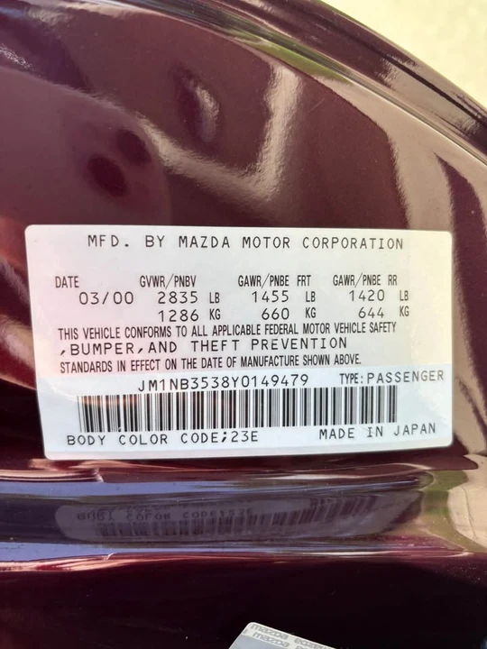 2000 Mazda NB MX-5 Miata - Image 12 of 16