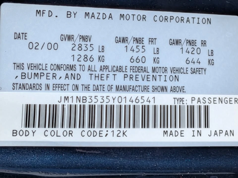 2000 Mazda NB MX-5 Miata - Image 11 of 11